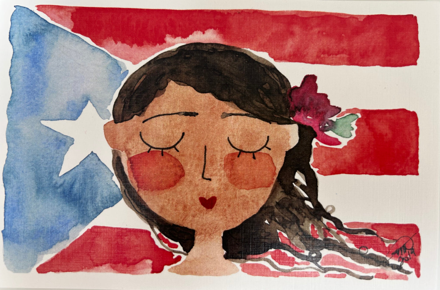 Mujer Bandera Postcard 4 x6