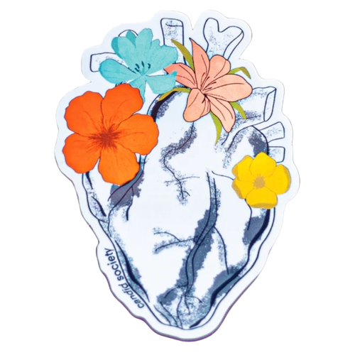 Bloomed Heart -Holographic Sticker