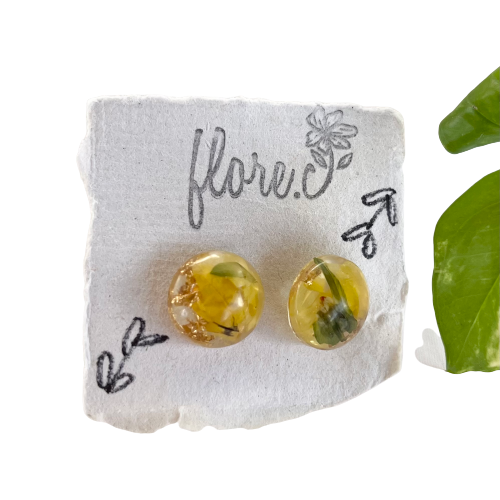 Petals and Gold Flakes Studs