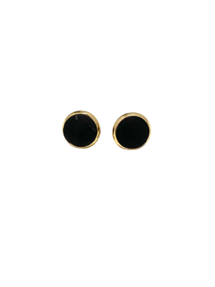 Onyx Gold Plated Studs 10mm