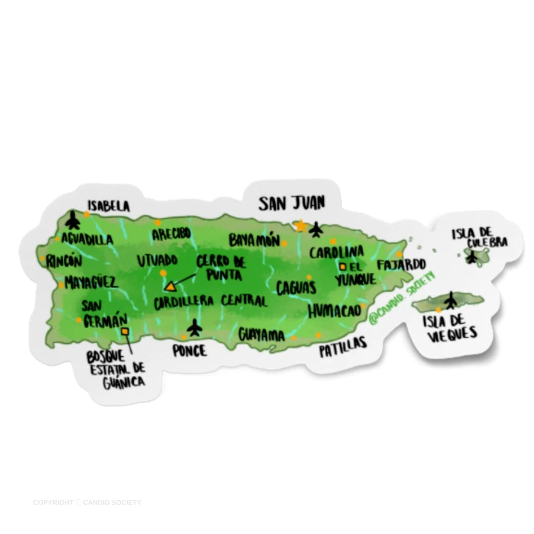 Puerto Rico (Map)- Sticker