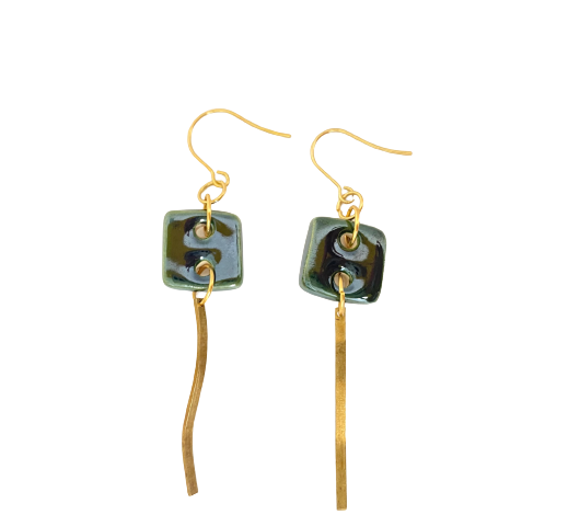 Square and a line Earrings (different colors)